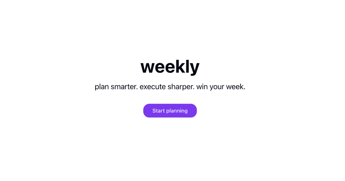 Weekly Project Preview